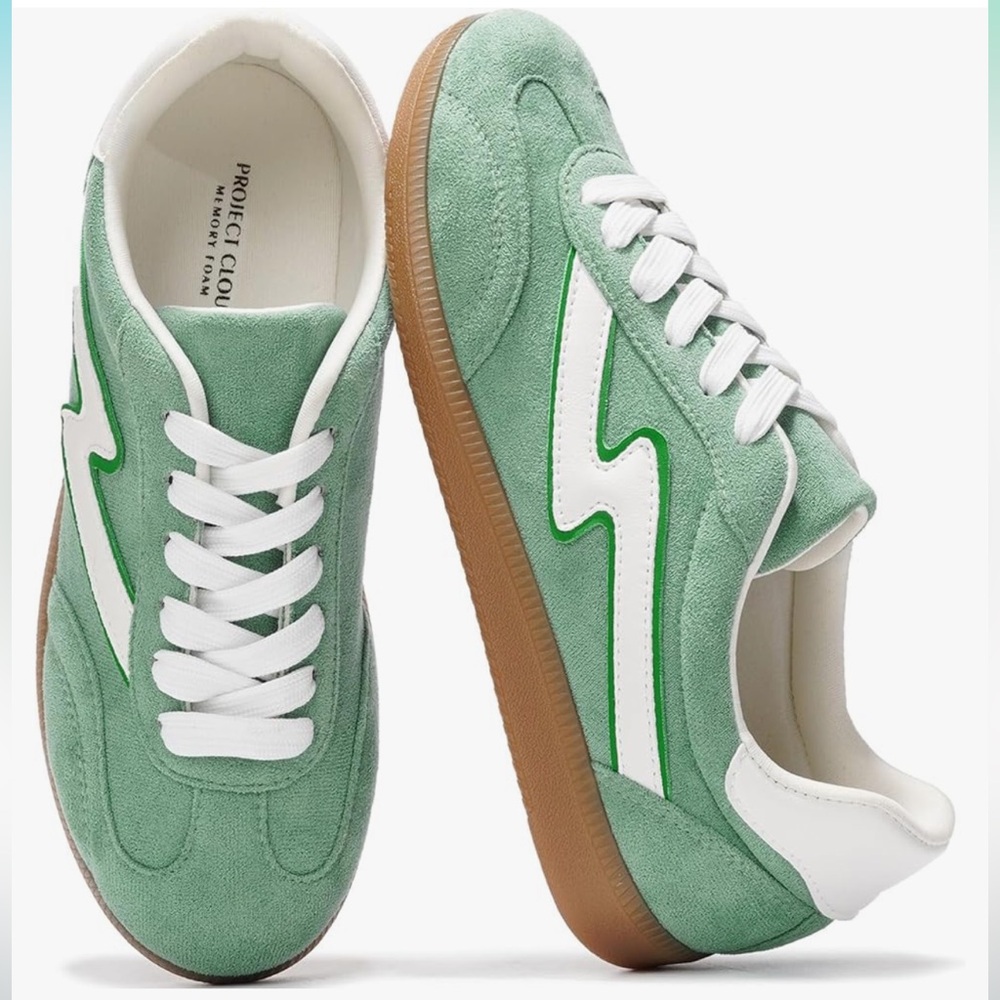 Green sneakers
